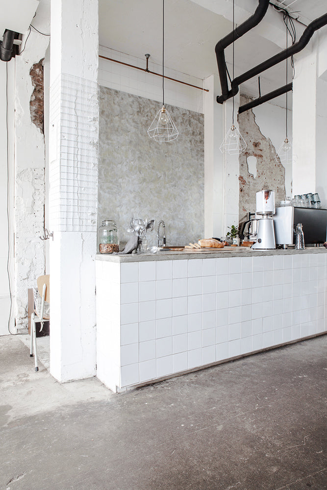 Polished Concrete Wallpaper in Kitchen