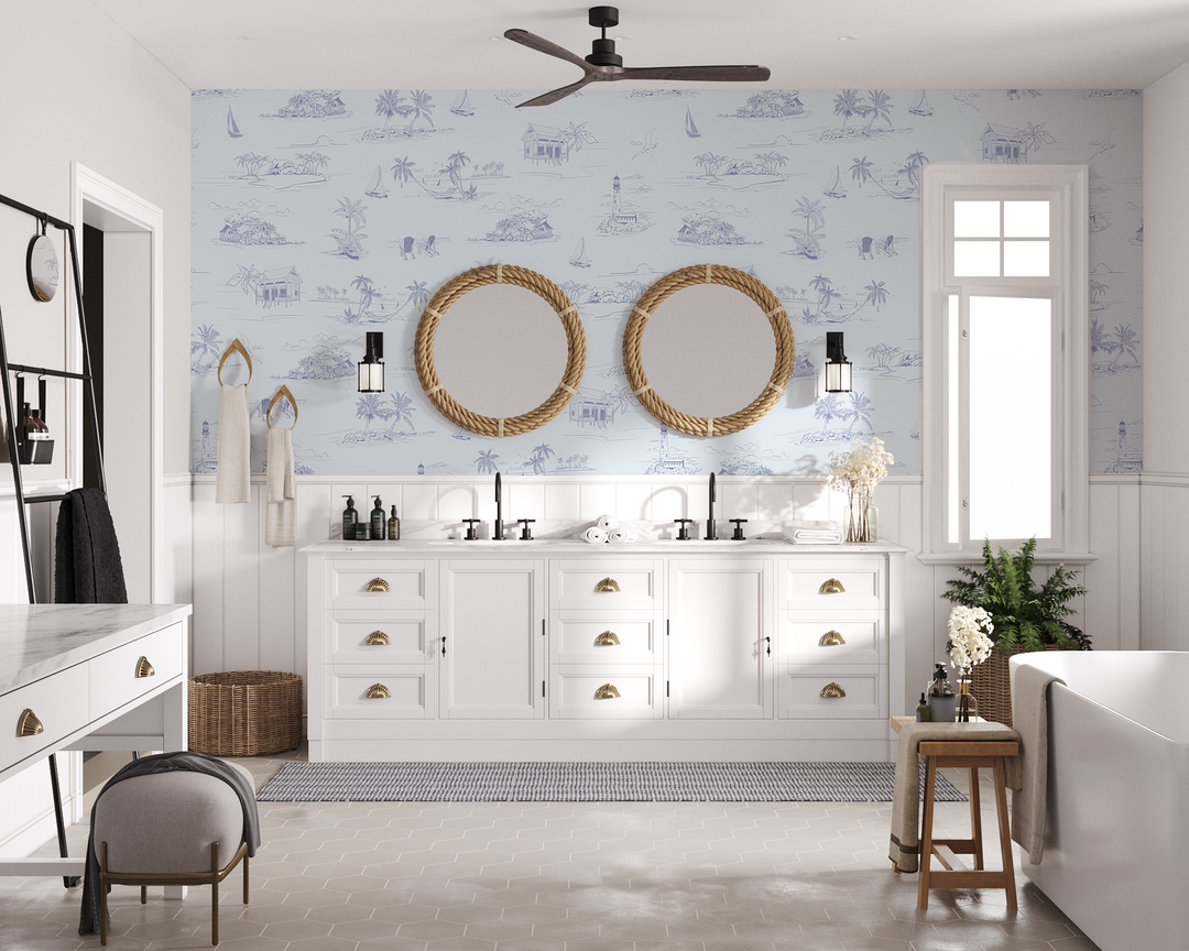 Coastal Shorelines, Wallpaper in Bathroom