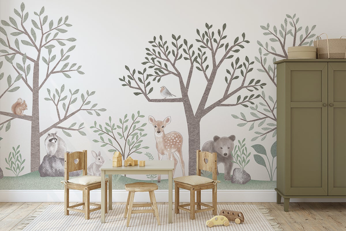 Walk in the Wild Woods, Animal Mural Wallpaper