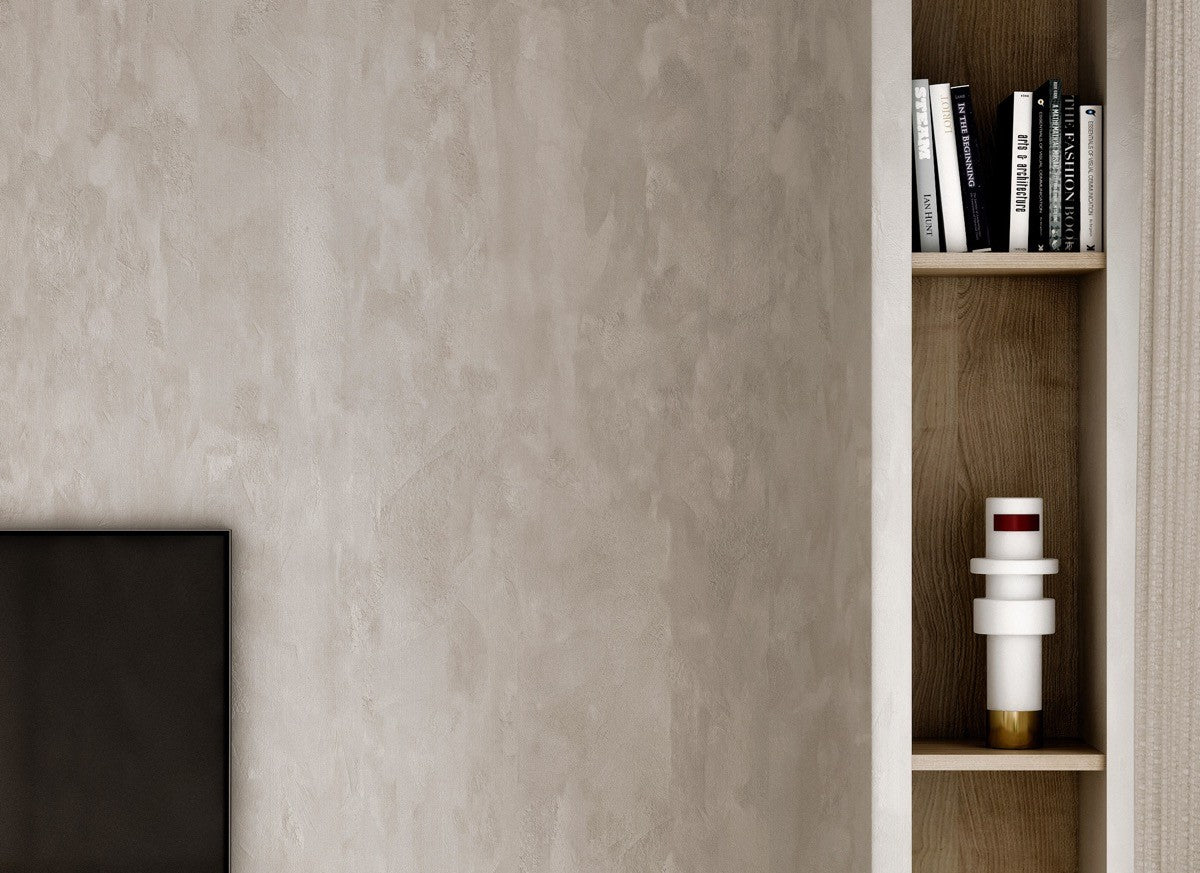 textured washed wall in greyish beige colour