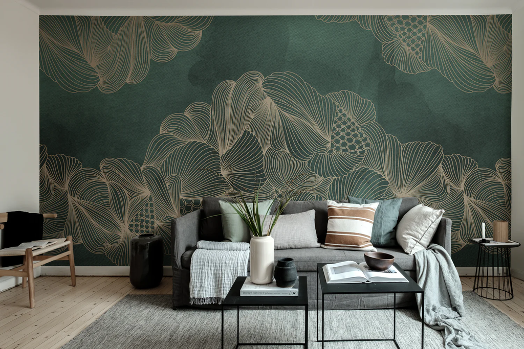 Opulent Beauty, Accent Wallpaper in living room