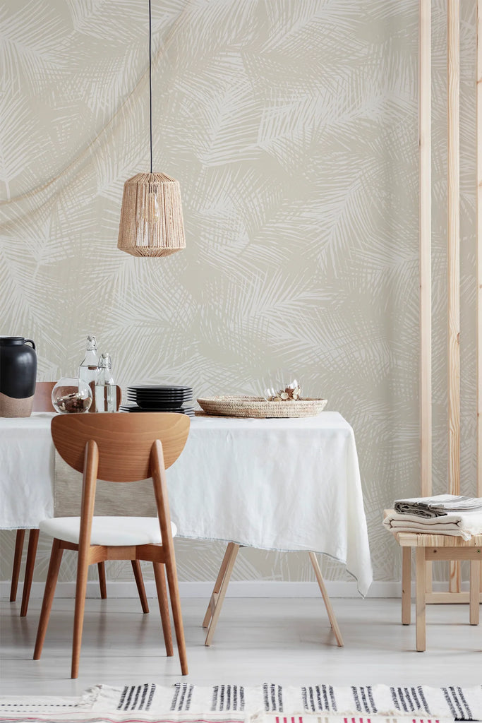 Lilo Fern Wallpaper in Sand